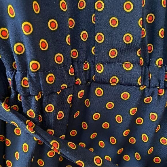 Coldwater Creek Sz 12 Blue Orange Circles Classic ‘90s Work Career Shirtdress - Picture 6 of 11